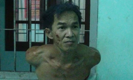 Nghi phạm Nguyễn Thanh Tâm tại cơ quan điều tra