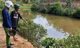 Hiện trường vụ đuối nước thương tâm.