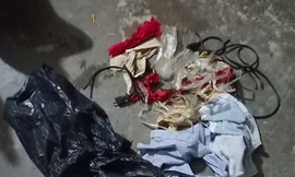 Áo sơ mi và dây bà Liên dùng để gây án. Ảnh: VnExpress