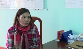 Nguyễn Thị Thúy tại cơ quan Công an