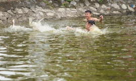 Hàng trăm người hò hét bắt vịt ở hội làng