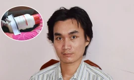 Đối tượng Thạch Văn Nghĩa tại cơ quan công an