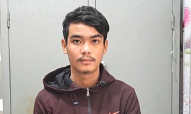 Phan Xuân Thông tại cơ quan điều tra. Ảnh: Công an cung cấp