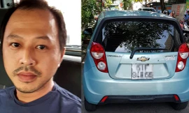 Chiếc xe tài xế Trung thuê để chạy Uber. Ảnh: Công an cung cấp