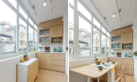 Nhà ống 3 tầng lột xác sau cải tạo, ban công thành khu bếp tuyệt đẹp