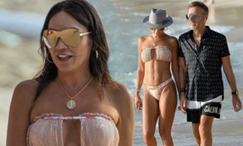 Vợ trẻ kém 31 tuổi mặc bikini 'bỏng mắt', tình tứ bên chồng triệu phú 70 tuổi 