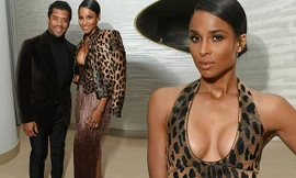 Ciara mặc chiếc đầm hoạ tiết da báo khoét sâu khoe ngực căng đầy