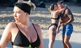 Olivia Buckland nóng bỏng, liên tục tình tứ với chồng ở bãi biển