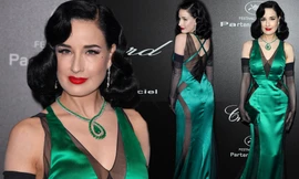Vũ nữ thoát y Dita Von Teese khoe dáng đồng hồ cát quyến rũ ở Cannes