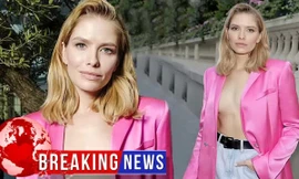 Vợ tỷ phú Nga táo bạo ngực trần đi sự kiện gây choáng