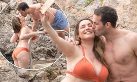 Mỹ nhân được cho là 'kỳ quan thứ 8' khoe dáng nảy nở, tình tứ bạn trai trên biển