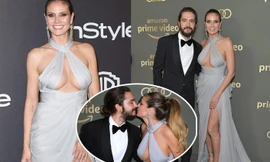 Siêu mẫu Heidi Klum quyến rũ, say đắm ôm hôn tình trẻ ở sự kiện