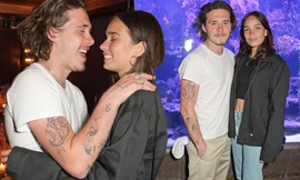 Cậu cả nhà Beckham đắm đuối bạn gái hơn tuổi ở sự kiện