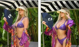 Nàng Kim siêu vòng 3 nước Anh 'đốn tim' fan với bikini 2 mảnh bé xíu