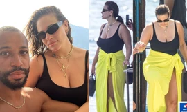 Siêu mẫu ngoại cỡ Ashley Graham phô vóc dáng tròn đầy với áo tắm