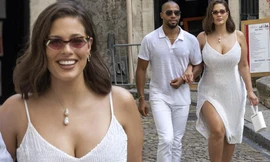 Siêu mẫu ngoại cỡ Ashley Graham gợi cảm hết nấc với váy 2 dây tôn ngực đầy