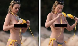 Mỹ nhân 'quả đào tiên hoàn hảo' vô tư 'thả rông' trên bãi biển