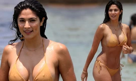 Siêu mẫu Pia Miller mặc bikini bé xíu, đẹp nổi bật ở bãi biển