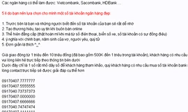 Rao bán tài khoản ngân hàng 'độc' làm quà Tết