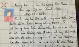 Phát sốt với bản kiểm điểm dễ thương của bé lớp 4