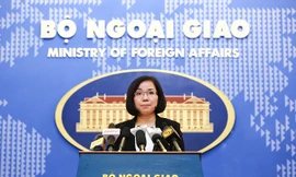 Phó Phát ngôn Nguyễn Phương Trà phản đối việc Đài Loan diễn tập đạn thật tại quần đảo Trường Sa. Ảnh: Phạm Hải