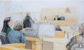 Bà Mạnh Vãn Châu (ngoài cùng bên trái) tại phiên điều trần ngày 10/12.Ảnh minh họa