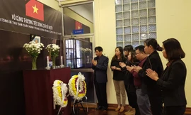 Cán bộ, nhân viên Đại sứ quán Việt Nam tại Mozambique viếng Nguyên TBT Đỗ Mười