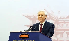 Tổng Bí thư Nguyễn Phú Trọng phát biểu chỉ đạo tại Hội nghị Ngoại giao lần thứ 30. Ảnh: VGP