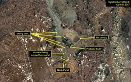 Bãi thử hạt nhân Punggye-ri của Triều Tiên, nơi thực hiện tất cả 6 vụ thử hạt nhân mới đây. Ảnh: 38 North