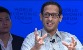 Nadiem Makarim, CEO của Go Jek tại Hà Nội. Ảnh: Diễn đàn Kinh tế thế giới.