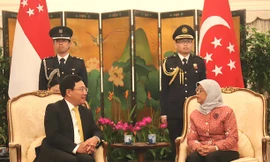 Phó Thủ tướng, Bộ trưởng Ngoại giao Phạm Bình Minh hội kiến Thủ tướng Singapore Lý Hiển Long.