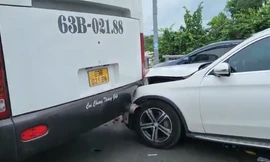 Tai nạn liên hoàn giữa 5 ôtô ở TP Phan Thiết, kẹt xe kéo dài hơn 3 km