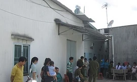 Khu vực nhà trọ nơi phát hiện 2 người tử vong