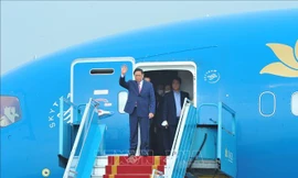 Thủ tướng Chính phủ Phạm Minh Chính tại sân bay Nội Bài (Hà Nội). Ảnh: Minh Đức/TTXVN 