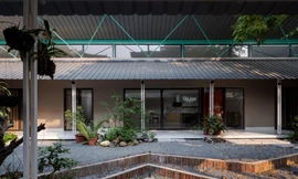 Mẫu nhà cấp 4 mái tôn cánh bướm vừa đơn giản lại đẹp mắt