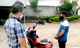 Đối tượng Trung bị bắt cùng tang vật