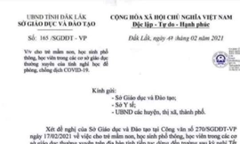 Công văn giả mạo về việc cho học sinh nghỉ học