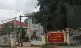 TAND huyện Châu Thành - nơi xảy ra vụ án khiến nguyên Chánh án, phó Chánh án bị lãnh án tù và nay bị khai trừ đảng. Ảnh: Tân Châu