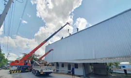 Sụt lún nhà kho công ty lương thực, ước thiệt hại 10 tỷ đồng