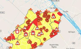 Bản đồ COVID-19 tỉnh Hậu Giang tính đến tối 9/11/2021.