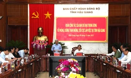 Ban Chỉ đạo Trung ương về phòng, chống tham nhũng làm việc tại Hậu Giang