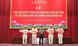4 lãnh đạo cấp phòng Công an Hậu Giang nghỉ hưu trước tuổi