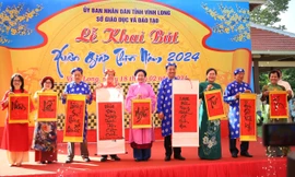 Bí thư Tỉnh ủy Vĩnh Long viết gì trong lễ khai bút đầu năm?