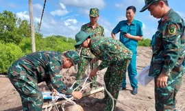 Đào đất ở Trà Vinh phát hiện quả bom 112 kg còn nguyên ngòi nổ 