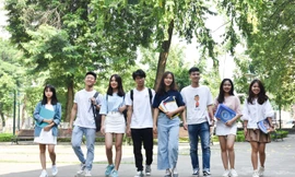 Sinh viên trường ĐH Bách khoa Hà Nội. Ảnh chụp trước 27/4