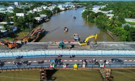 Tháo dỡ cầu Ô Môn trên Quốc lộ 91, phương tiện lưu thông ra sao?