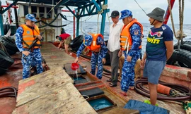 Lại bắt tàu cá chở dầu lậu trên biển Tây Nam
