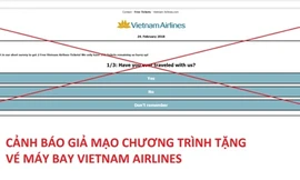 Giả mạo Vietnam Airlines tặng vé máy bay, lấy thông tin cá nhân