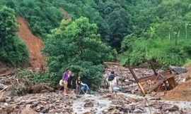 Hiện trường một gia đình bị lũ cuốn trôi tại xã An Lương, huyện Văn Chấn