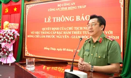 Giám đốc Công an Đồng Tháp được thăng hàm lên Thiếu tướng